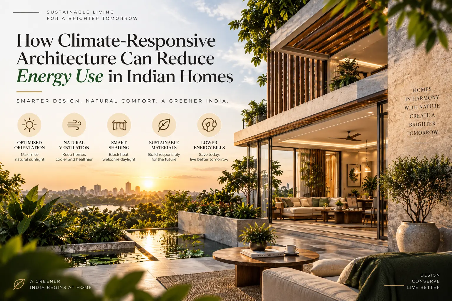 how climate-responsive architecture reduces energy use in Indian homes - Group DCA