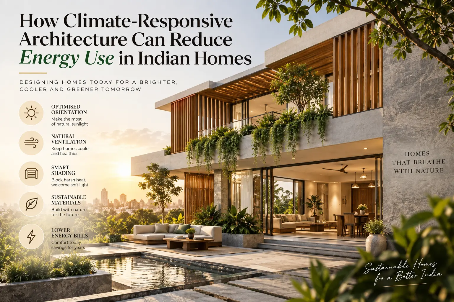 how climate-responsive architecture reduces energy use in Indian homes