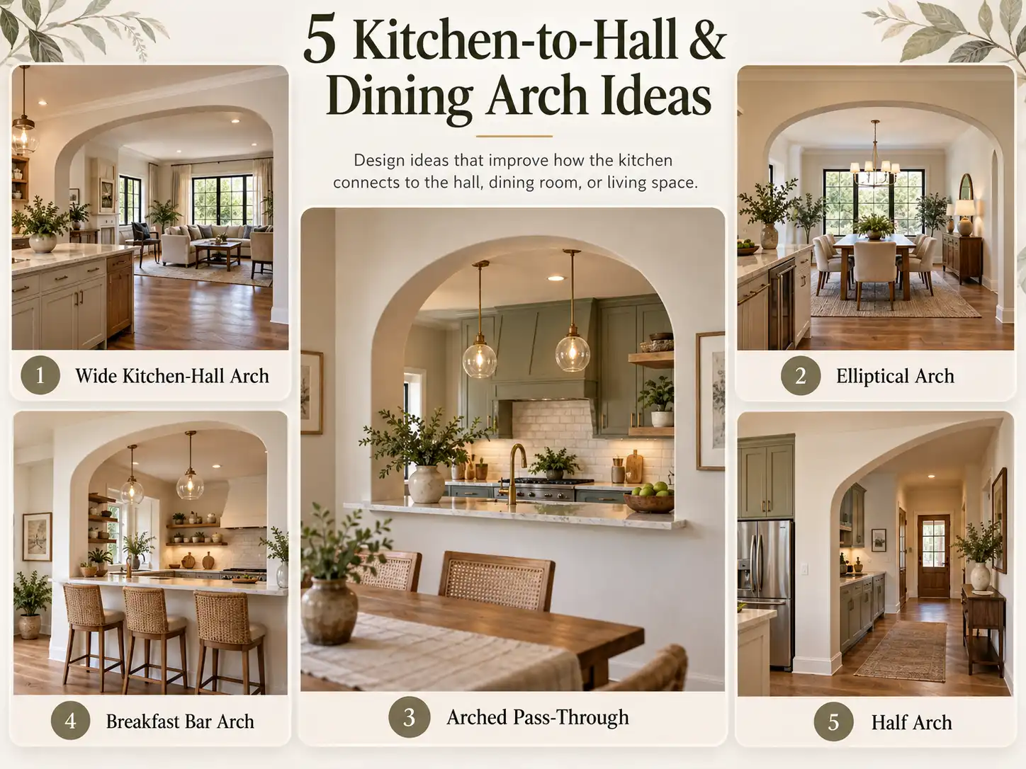 5 Kitchen-to-Hall & Dining Arch Ideas 5 Kitchen-to-Hall & Dining Arch Ideas