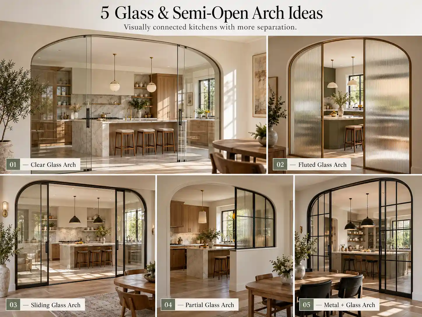 5 Glass & Semi-Open Arch Design Ideas