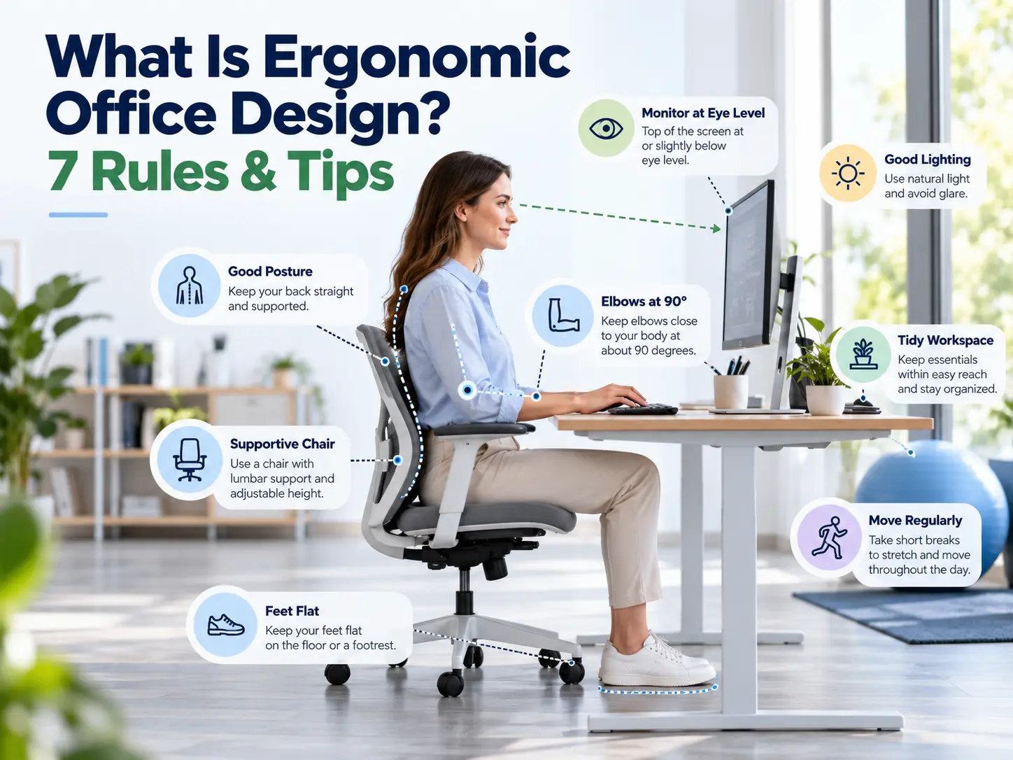 What Is Ergonomic Office Design 7 Rules & Tip group dca
